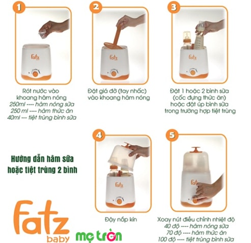 Hướng dẫn sử dụng máy hâm sữa và tiệt trùng bình sữa Fatzbaby