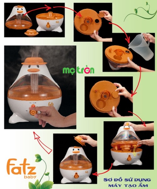 Các bước sử dụng máy tạo hơi ẩm Fatzbaby