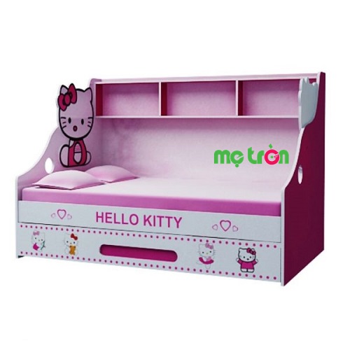 Giường tầng lùn GL02 Hello Kitty đáng yêu cho bé (trên 1m2 – dưới 1m)