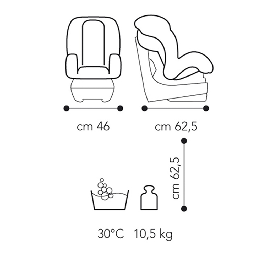 Thông số kỹ thuật của ghế ngồi Brevi Kio Traspir BRE539T-233 màu đỏ đen