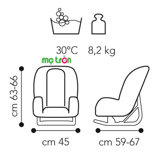 Thông số kỹ thuật của ghế ngồi ô tô Brevi Grandprix T2 BRE515-234 màu cam xám