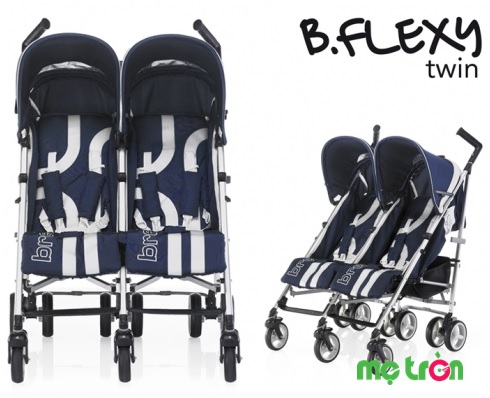 Hình ảnh sản phẩm xe đẩy em bé Xe đẩy đôi em bé Brevi B.Flexy BRE779-239 màu xanh đen