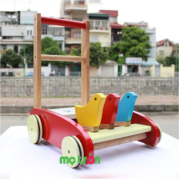 Hình ảnh sản phẩm xe tập đi bằng gỗ thông hình con chim