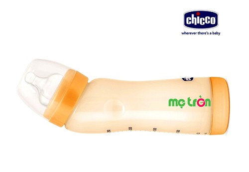 Bình sữa Chicco nhựa Pes 250ml cổ nghiêng góc 300 chống đầy hơi tiện lợi và an toàn