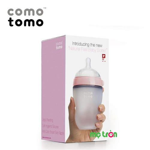 Hộp sản phẩm bình sữa Comotomo 250ml tiện dụng và an toàn cho bé (màu hồng - CT00014)