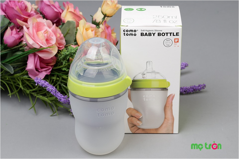 Hộp sản phẩm bình sữa Comotomo 250ml tiện dụng và an toàn cho bé (màu xanh - CT00013)