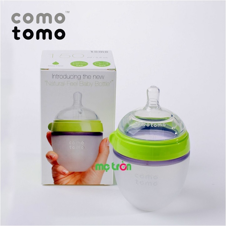 Hộp sản phẩm bình sữa Comotomo 150ml làm từ silicone cao cấp (màu xanh - CT00011)