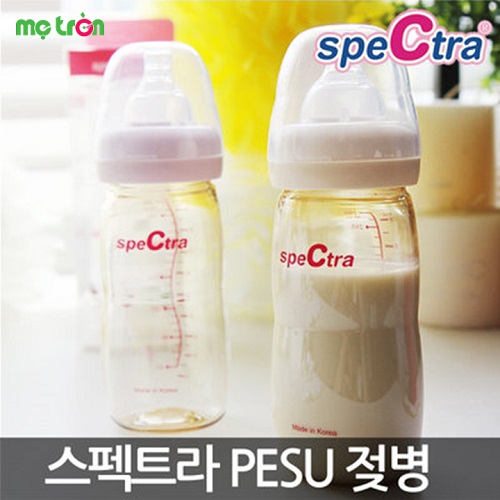 Hình ảnh bình sữa Spectra 260ml có núm ty cổ rộng – PESU tiện lợi và an toàn