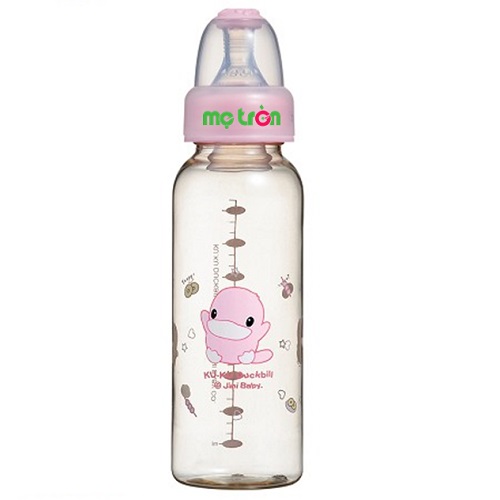 Bình sữa KUKU nhựa PES 240ml KU5814 màu hồng dễ thương