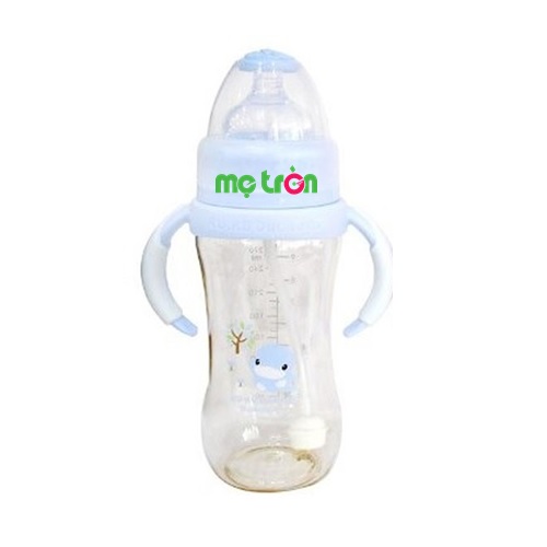 Hình ảnh bình sữa nhựa PES 280ml KUKU5836 với thiết kế hai tay cầm hai bên tiện lợi