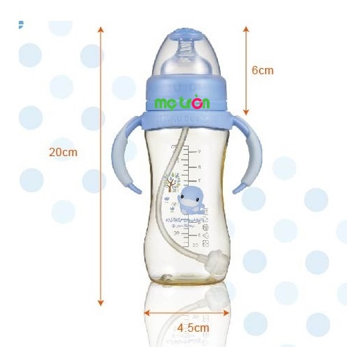 Kích thước của bình sữa KUKU nhựa PES cao cấp 280ml Ku5838