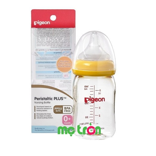 Bình sữa Pigeon PPSU Plus 160ml (cổ rộng) - sản phẩm chất lượng Nhật Bản