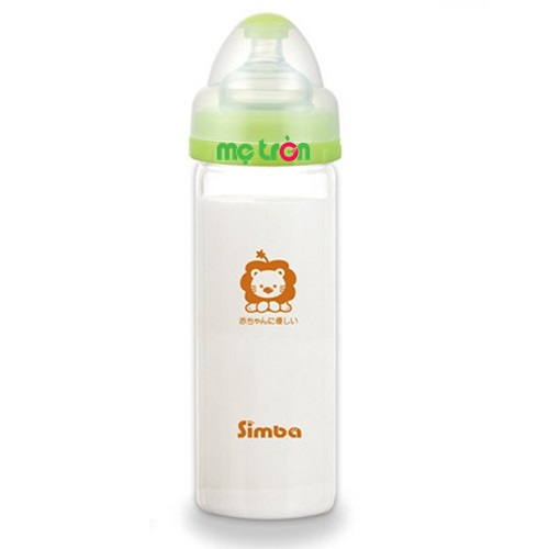 Bình sữa Simba cổ rộng thủy tinh 260ml S6908 cho bé yêu