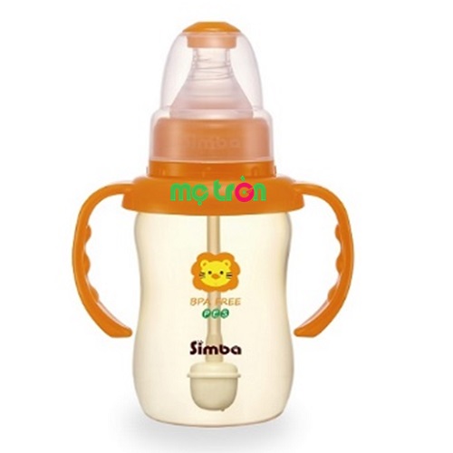 Hình ảnh bình sữa hồ lô Simba PES 150ml S6825 màu cam bắt mắt