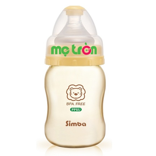 Bình sữa Simba nhựa PPSU 200ml S6186 hình hồ lô màu vàng