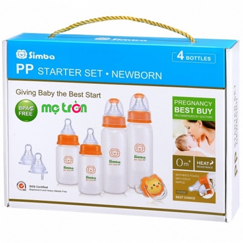 Bộ bình sữa nhựa PP Simba P6008 dùng cho trẻ từ sơ sinh trở lên