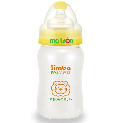 Bình sữa Simba hồ lô cổ rộng bằng nhựa PP 210ml S6286 màu vàng