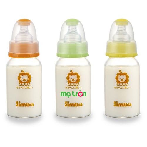 Bình sữa thủy tinh Simba 120ml S6904 có 3 màu sắc bắt mắt cho mẹ lựa chọn cho bé
