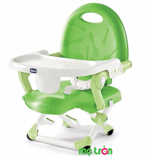 Ghế ăn bột Chicco Pocket điều chỉnh độ cao màu xanh chanh tiện lợi cho bé