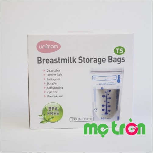 Hộp ngoài sản phẩm Túi trữ sữa có cảm ứng nhiệt thông minh Unimom UM870152 Hàn Quốc (40 túi)