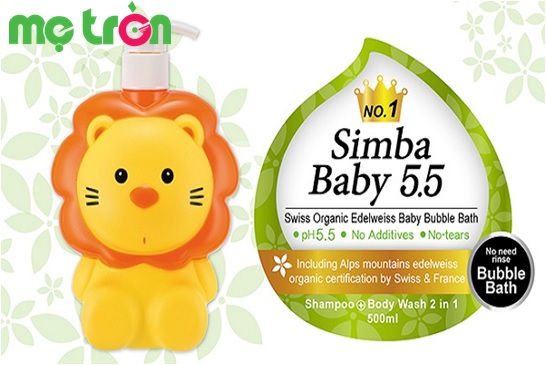 Hình ảnh sản phẩm Sữa tắm gội hữu cơ chiết xuất hoa nhung tuyết Thụy Sỹ 500ml Simba