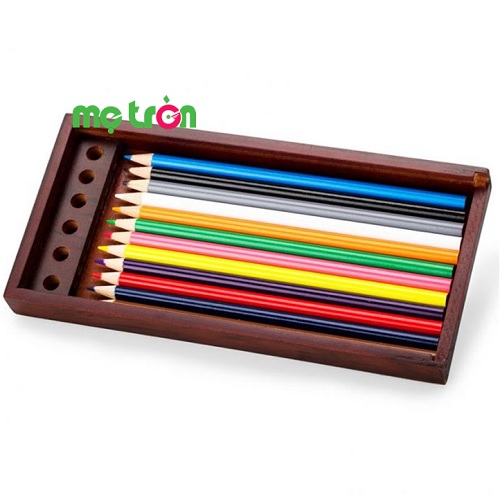Hộp gỗ bút chì màu thường 12 cây Colormate