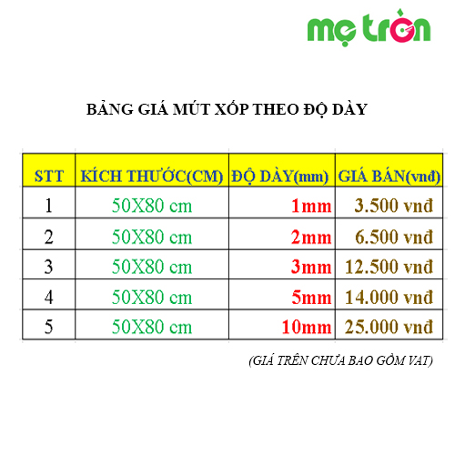 Mút xốp trang trí mầm non đa năng (50cmx80cm)