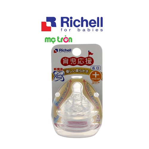 Núm ti cổ rộng cắt X (3m+) Richell RC98149 thiết kế tiện lợi