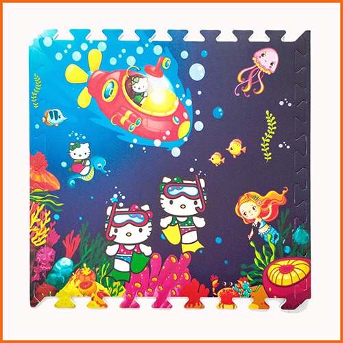 Thảm xốp cho bé Hello Kitty (60x60x1cm) - Bộ 4 tấm -Hình ảnh dễ thương- An toàn cho bé