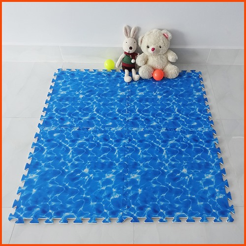 Thảm xốp cho bé hình sóng biển (60x60x1cm) - Bộ 4 tấm -Hình ảnh chân thật- An toàn cho bé