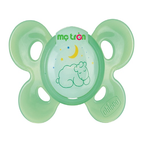 Ty ngậm silicon Physio Comfort dạ quang hình cừu sao có hộp Chicco 4M+