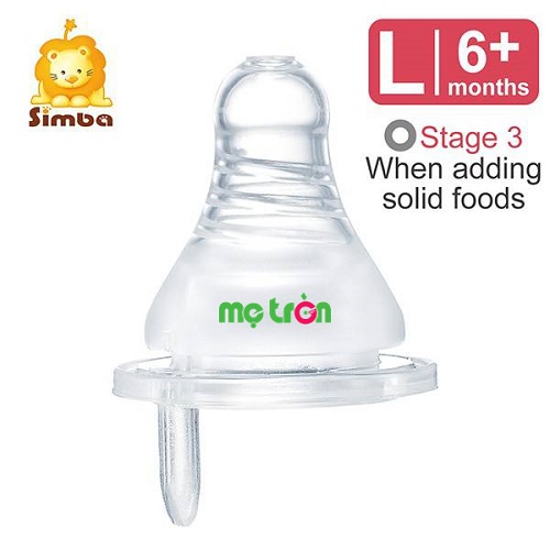 Ty thay chống đầy hơi siêu mềm bình sữa cổ chuẩn dòng chảy tròn Simba (S, M, L)