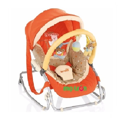 Ghế bập bênh Brevi BRE558C có đồ chơi và mái che – tiện dụng khi cho bé ra ngoài