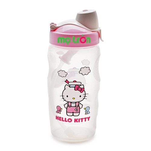 Bình nước bằng nhựa an toàn có ống hút Hello Kitty LKT601