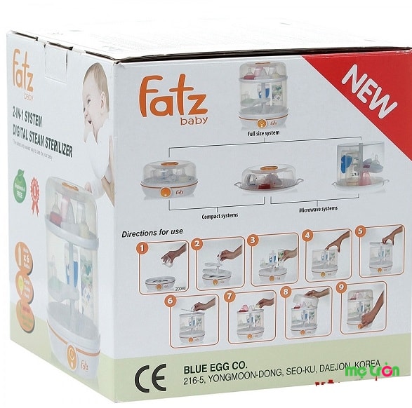 Máy tiệt trùng bình sữa đa năng Fatzbaby FB4002SB 2 trong 1
