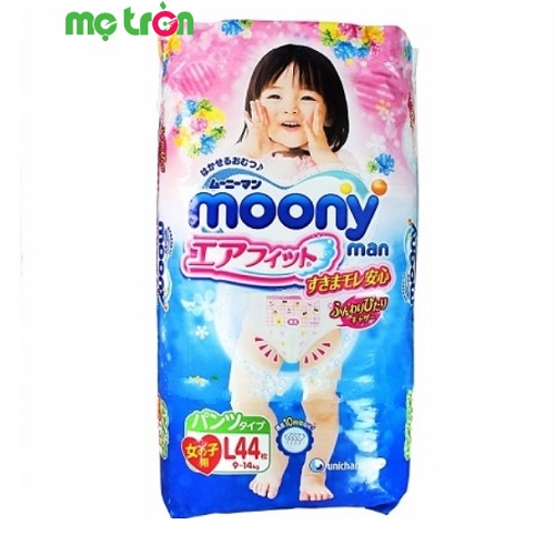 Tã quần Moony L girl từ Nhật Bản (L44) lưng thun co giãn