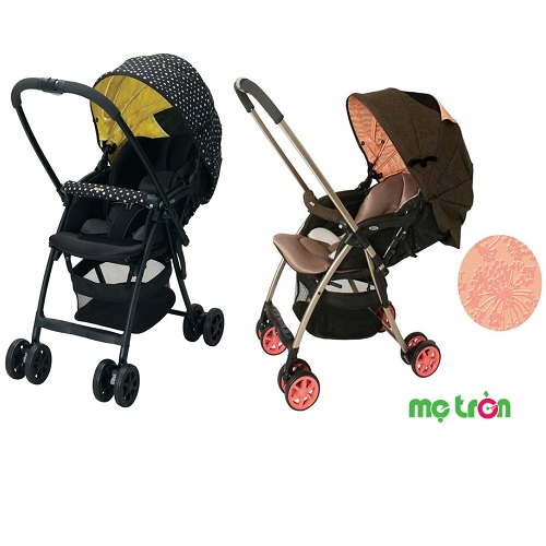 Xe đẩy em bé Aprica Karoon Plus màu hồng và vàng