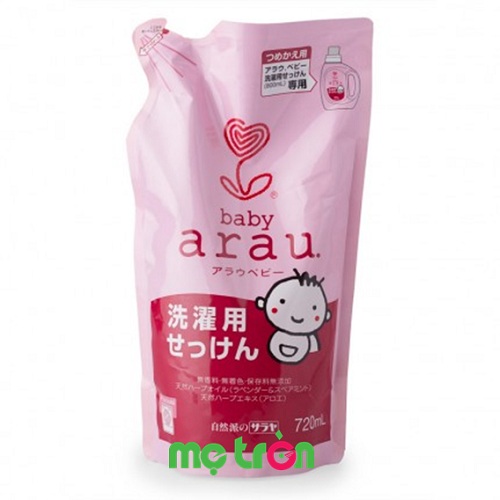 Nước giặt Arau Baby tinh dầu oải hương và bạc hà 720ml 100% thiên nhiên