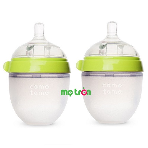 Bộ hai bình sữa Comotomo silicone 150ml cho bé (màu xanh - CT00001)