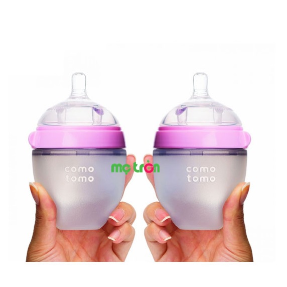 Bộ hai bình sữa Comotomo silicone 150ml cho bé (màu hồng – CT00002)