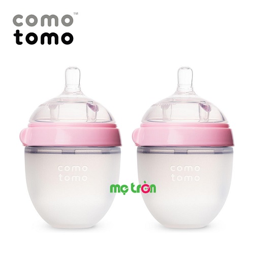 Bộ hai bình sữa Comotomo silicone 150ml cho bé (màu hồng – CT00002)