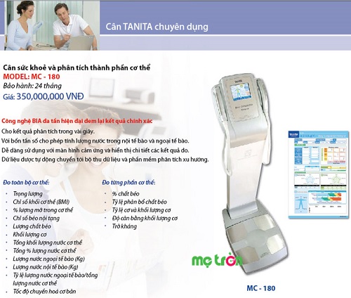 Cân sức khỏe và kiểm tra độ béo cao cấp có in kết quả Tanita MC180
