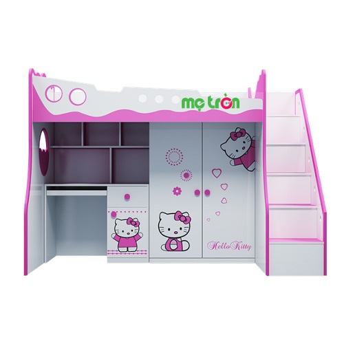 <p>Giường tầng 3 trong 1 GT10 màu hồng chất liệu cao cấp là dòng sản phẩm chất lượng cao cấp của thương hiệu Art For Life – Việt Nam. Sản phẩm được thiết kế độc đáo và đa năng gồm giường ngủ, tủ quần áo và bàn học. Sản phẩm có họa tiết Hello Kitty màu hồng dễ thương rất phù hợp cho các bé gái.</p>