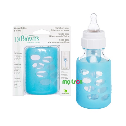 Vỏ bọc Silicone bình sữa thủy tinh Dr Brown xanh hoặc hồng (2 loại 120ml và 240ml) được làm từ chất liệu nhựa cao cấp, không bị biến dạng khi gặp nhiệt độ cao và không sinh ra các chất độc hại gây ảnh hưởng đến sức khỏe của bé.