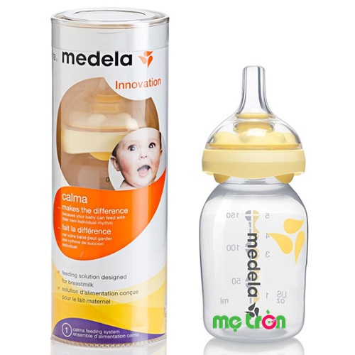 Bình sữa Medela Calma 150ml BPA Free – núm vú thiết kế như ti mẹ