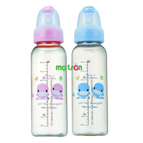 Bình sữa 240ml KUKU 5812 làm từ chất liệu nhựa an toàn cho bé