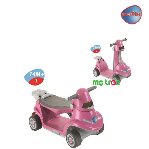 Xe chòi chân thiết kế thông minh AIO Smart-Trike màu hồng