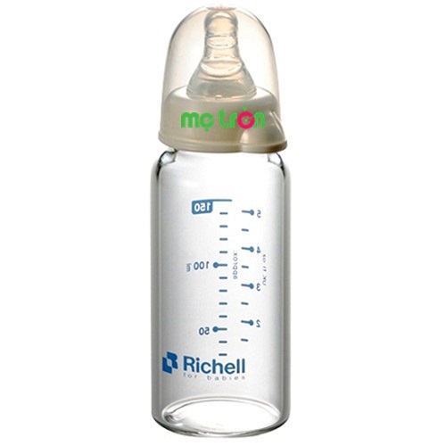 Bình sữa thủy tinh cổ hẹp 150ml Richell RC98140 tự nhiên như bầu sữa mẹ