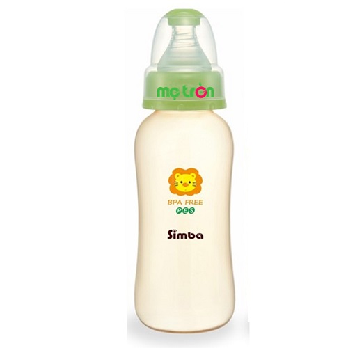 Bình sữa Simba 300ml hình hồ lô nhựa PES S6811 gọn nhẹ và dễ sử dụng