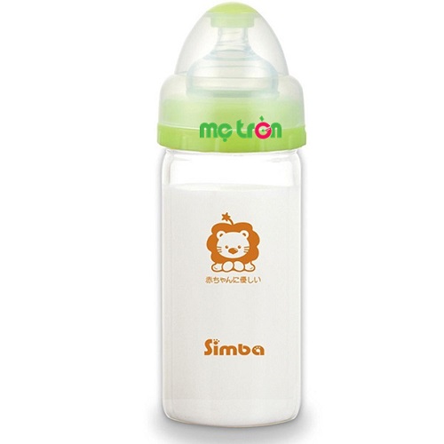 Bình sữa Simba cổ rộng thủy tinh 180ml S6909 nhiều màu sắc bắt mắt